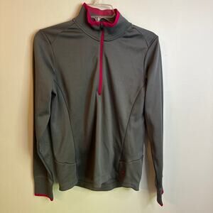 EUC Women’s Medium Nike Golf 1/4 Zip Pullover Jacket, gray/cranberry